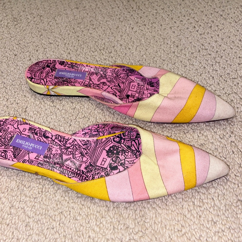 Emilio Pucci Pink and Yellow Women's Shoes